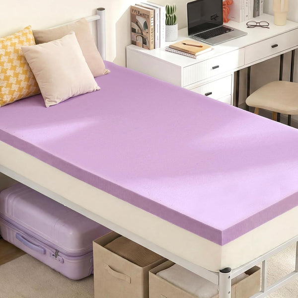 Mattress Topper Twin XL, 2 Inch Gel Memory Foam Mattress Topper for College Dorm, Ventilated Soft Mattress Pad, Bed Topper, Certipur-Us Certified1