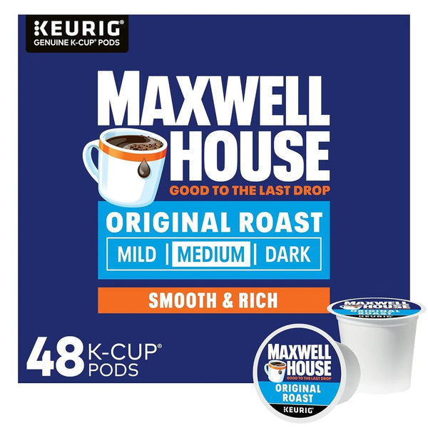 K-Cup Coffee Pods, 48 Ct Box, Original Roast Medium Roast | Smooth & Rich Medium Roast Coffee Pods, Full-Bodied Flavor, Rich Aroma, Compatible with All Keurig Brewers, Kosher1