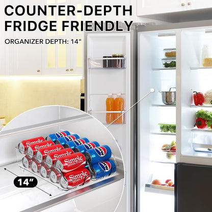 Soda Can Organizer Dispenser Refrigerator/Pantry, Set of 23