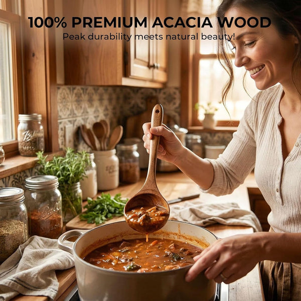 Wooden Spoons for Cooking, Natural Acacia Wooden Cooking Utensils5