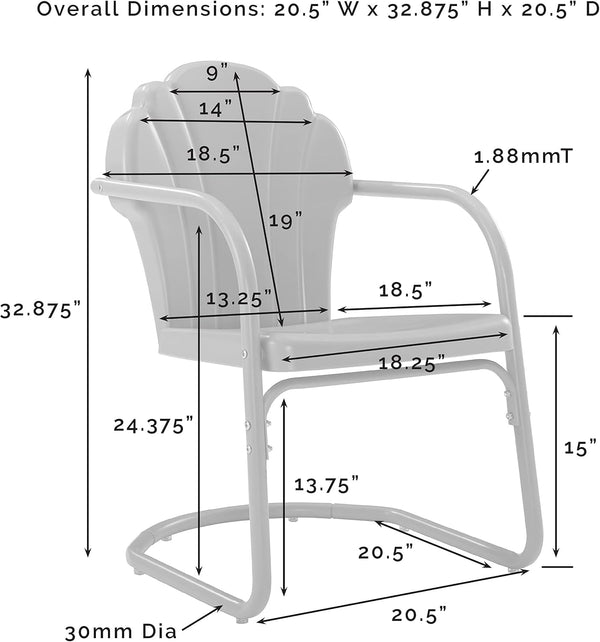 Tulip 3-Piece Chair & Side Table Set3