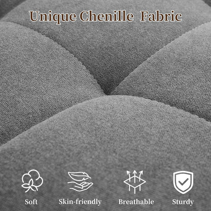 55.5'' 3-In-1 Convertible Sofa Bed, Pull Out Couch with 5-Position Adjustable Backrest, Loveseat Sleeper Sofa for Small Spaces, Sofa Couch with Cup Holders for Living Room, Office, Chenille9