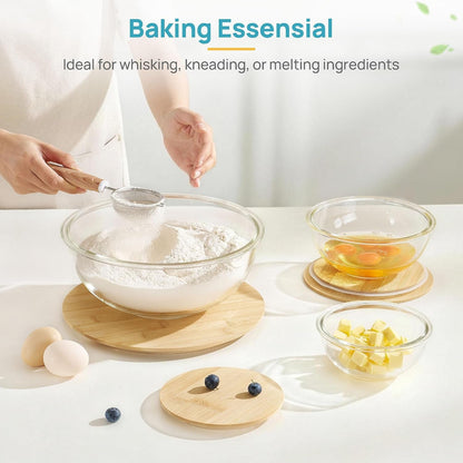 3 Pack Glass Mixing Bowls with Bamboo Lids, Nesting Set5