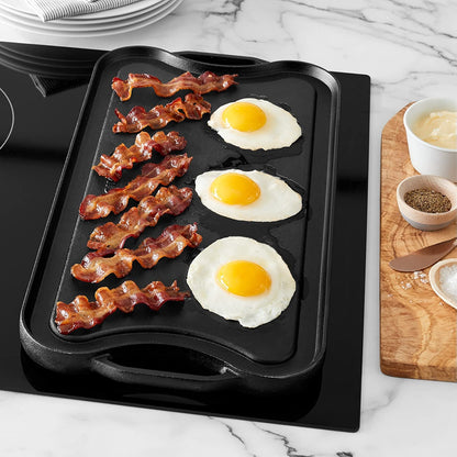 Pre-Seasoned Cast Iron Reversible Rectangular Grill/Griddle with Even Heat Distribution, Black, 20 X 10.63 X 0.98 Inch4