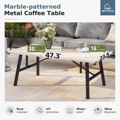 4 Piece Metal Patio Furniture Set with Gray Cushions7