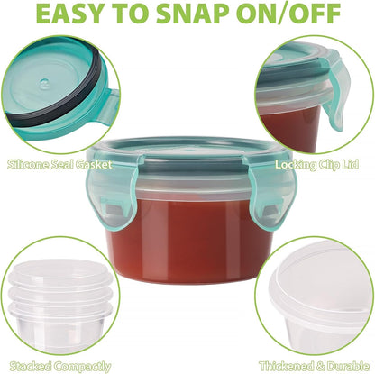 2.7 Oz Salad Dressing Container to Go with Leakproof Lids, 6 Pack5