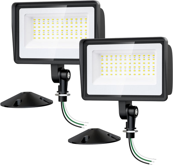 65W LED Flood Lights Outdoor with Knuckle Mount, 7800LM Super Bright Garage Security Lights, IP66 Waterproof, 6500K outside Led Lights for Yard, Garage, Garden 2 Pack1