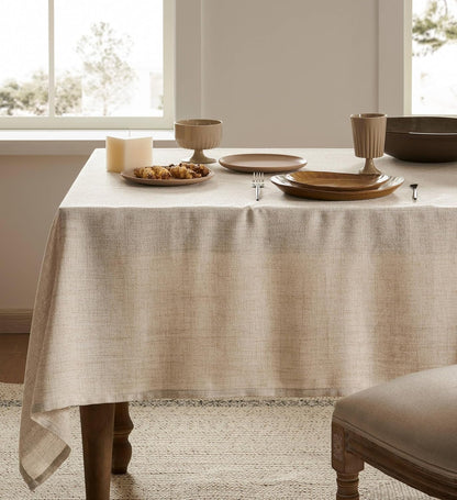 52"X70" Rectangular Tablecloth Only for Small Dining Table, Natural1