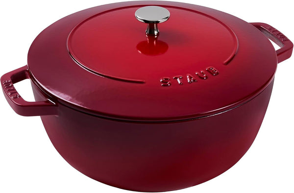Staub Cast Iron Essential French Oven, Dutch Oven, 5-Quart, Serves 5-6, Made in France - Cherry1