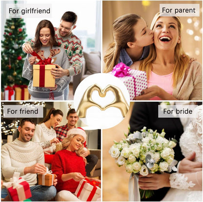 Small Heart Hands Sculpture Decor for Living Room Bedroom Bookshelf Coffe Table and Office Display, Love Finger Statue Modern Aesthetic Home Decor, Unique Gift for Wedding Christmas Birthday (Gold)7