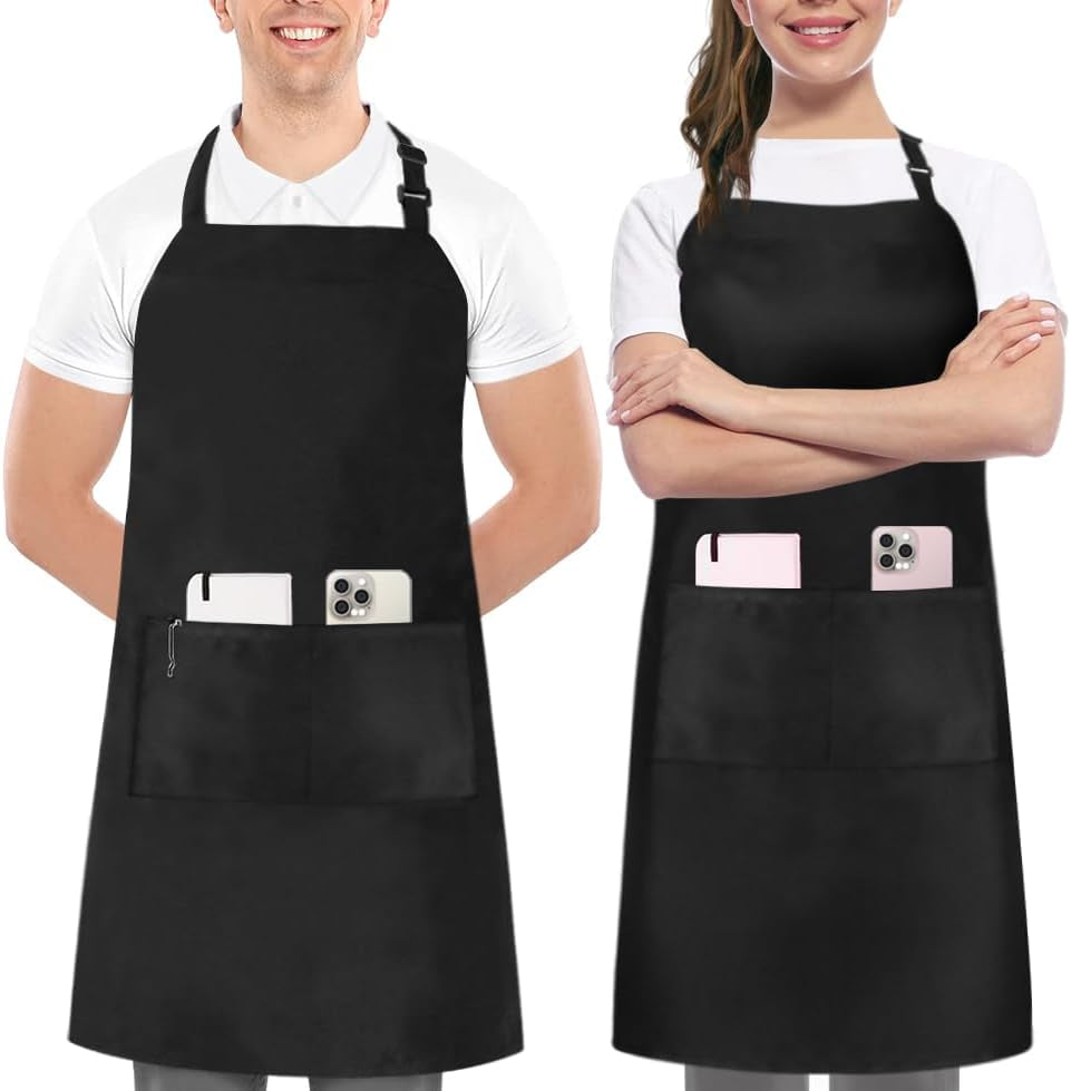 2-pack-bib-apron-adjustable-with-2-pockets-water-and-oil-resistant-cooking-kitchen-chef-apron-for-women-men