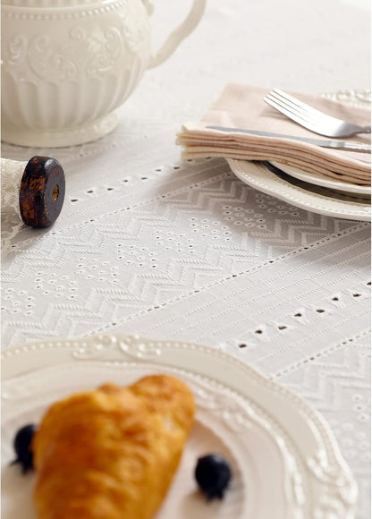 Vintage French Lace Cotton Table Cloth,Rectangular 63"X79"-Neumann2