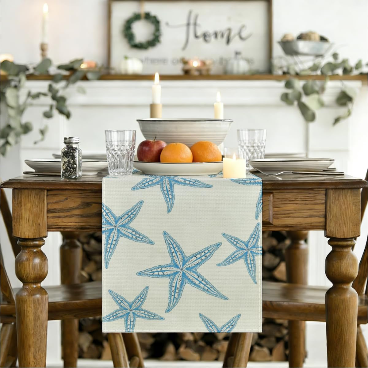 blue-starfish-table-runner-nautical-beach-table-runner-decor