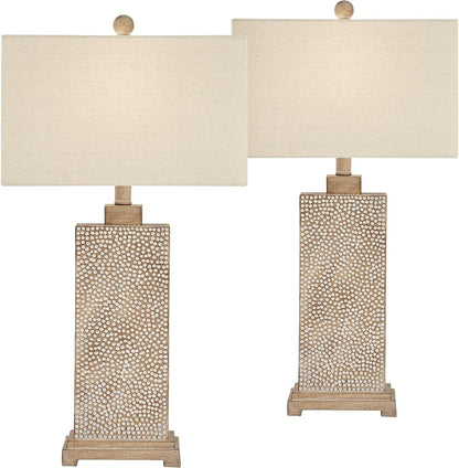 Caldwell 26 3/4" Tall Table Lamps Set of 2 Hammered Base Farmhouse Rustic2