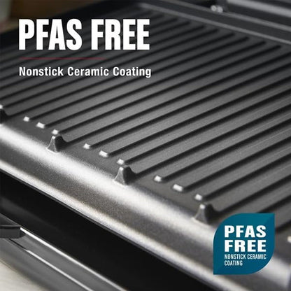 Family Grill & Panini Press, Ceramic Nonstick | Pfas-Free Ceramic Grill with Adjustable Angle, Removable Drip Tray and Family-Size Cooking Surface.2