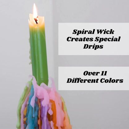 Hippie Drippy Drip Candles - Pack of 11 Dripping Taper Candles - Wine Bottle Melting Candles (Hippie Rainbow)3