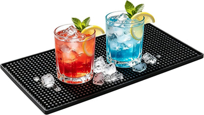 Bar Mat, 12"X6" Non-Slip PVC Mats for Home Coffee Bar Countertop | Versatile for Coffee Drinks Cocktail Makers, Keep Bar Counter Tops Neat Tidy, Dry Dishes Cups Glasses, Hand and Machine Wash8