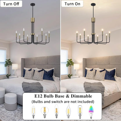 Black and Gold Chandelier 8 Light Modern Chandeliers Ceiling Lights4