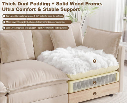 111.5” Modular Sectional Sofa, L Shaped Cloud Couch with Ottoman4