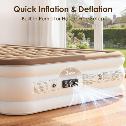 Air Mattress Queen with Built-In Pump, 18" Raised Blow up Air Bed3