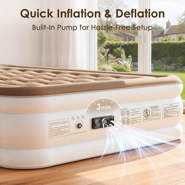 Air Mattress Queen with Built-In Pump, 18" Raised Blow up Air Bed3