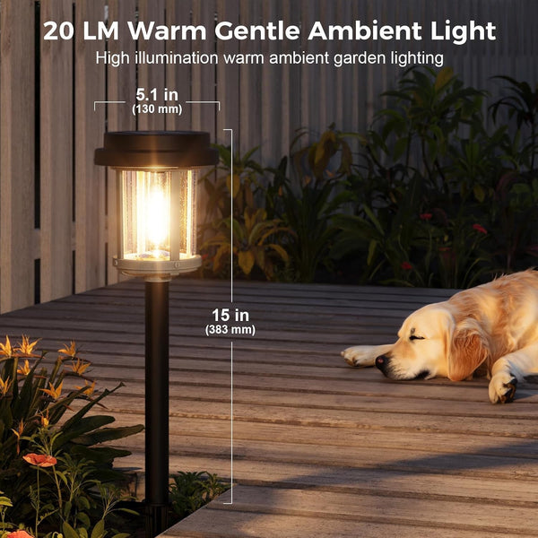 6 Pack Solar Pathway Lights Outdoor, 20 LM Solar Lights for Garden6