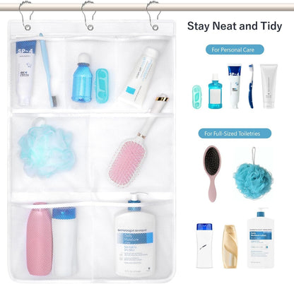 7-Pocket Mesh Shower Caddy - Hanging Shower Organizer for Cruise3