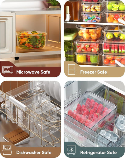 60 PCS Food Storage Containers with Lids Airtight, (30 Lids & 30 Containers) Leak Proof Containers Set for Kitchen, Meal Prep, Bpa-Free, Pvc-Free Plastic, Microwave/Dishwasher Safe, Extra Labels & Pen6