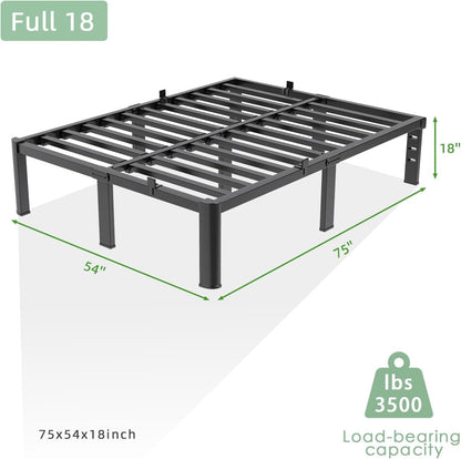 Full Bed Frame, 18 Inch Heavy Duty Steel Platform, Noise-Free2
