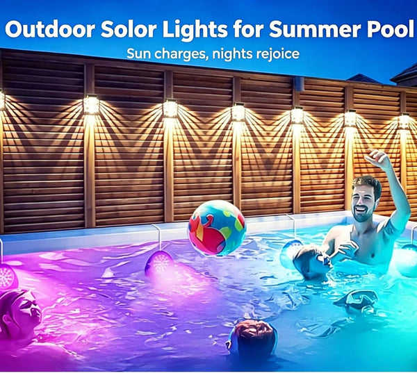 Solar Deck Lights, 8 Pack Solar Fence Lights, Outdoor Patio Decorative Light, Dusk to Dawn, Waterproof, Fence Post Light for Railing, Garden, Backyard, Stair, Step, Camping, Warm White5