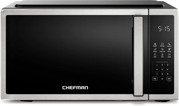 Compact Countertop Microwave, 0.7 Cu Ft, 700W, Stainless | 10 Power Levels, 3 One-Touch Presets, +30 Second Button, Time & Weight Defrost, Mute Option, Child Safety Lock, Digital Timer1