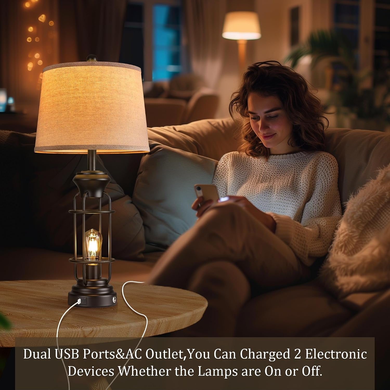 table-lamp-set-of-2-with-usb-ports-28-tall-farmhouse-table-lamp-with-2-nightlight-bulbs-touch-control-table-lamps-for-bedroom-rustic-bedside-lamp-for-end-tables-bulbs-included-black