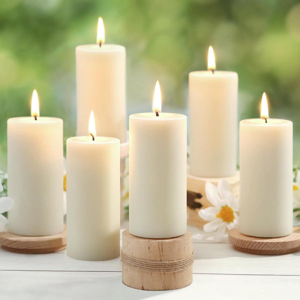 100% Beeswax Candles,Unscented White Bee Wax Candle,2X4 Inch,6 Pack,258 H8