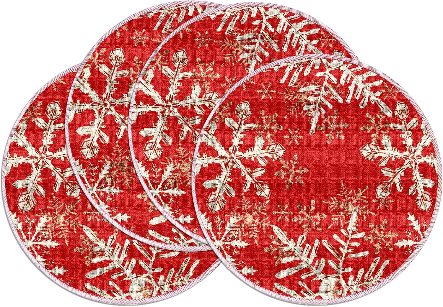 christmas-round-placemats-set-of-4-red-snowflakes-decorations