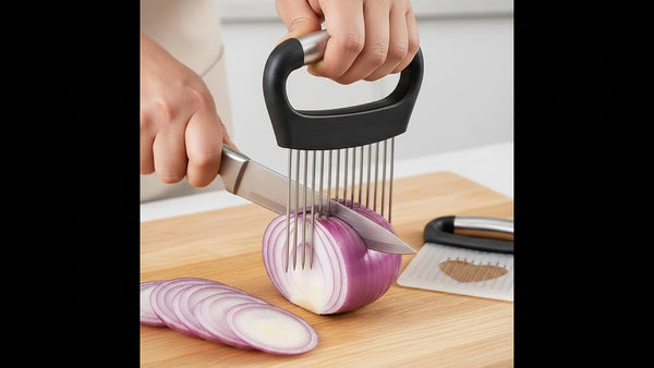 Large Onion Holder for Slicing, Food Slicing Guide with Safe Storage Cover8
