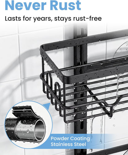 Shower Caddy Hanging, 3-Tier Hanging Shower Caddy over Showerhead & Door7