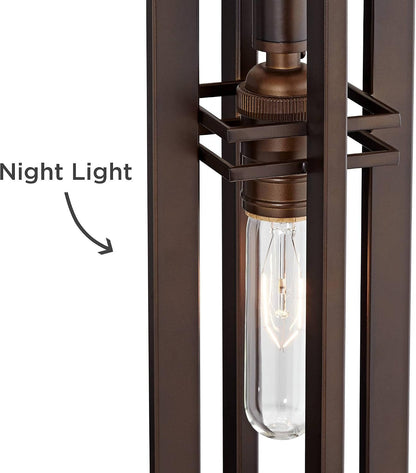 Trenton 28" Tall Table Lamp Night Light Bronze Brown Industrial5