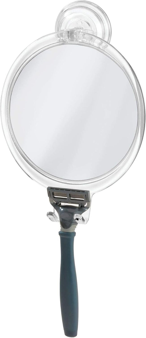 Plastic Power Lock Suction Shower Shaving Razor Holder, Fog-Free Bathroom or Tub, 6" X 2" X 7", Mirror-Round1
