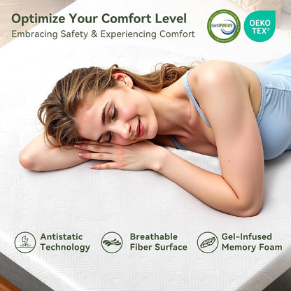 Twin XL Mattress Topper, 3 Inch Gel Memory Foam Topper for Dorm & College Students, Foam Pad with Non-Slip Washable Cover & Adjustable Straps, Pressure Relief, Certipur-Us Certified, White7