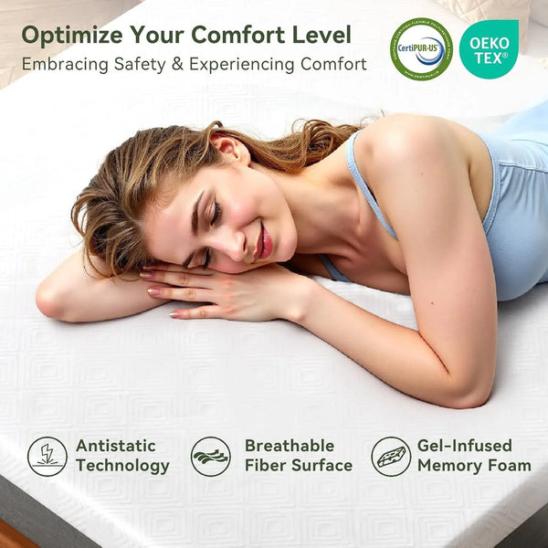 Twin XL Mattress Topper, 3 Inch Gel Memory Foam Topper for Dorm & College Students, Foam Pad with Non-Slip Washable Cover & Adjustable Straps, Pressure Relief, Certipur-Us Certified, White7