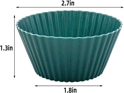 24 Pack Silicone Baking Cups Reusable Muffin Liners Non-Stick Cup Cake Molds Set Cupcake Silicone Liner Standard Size Silicone Cupcake Holder Silicon Cups for Baking Bpa Free (4 Colors)6