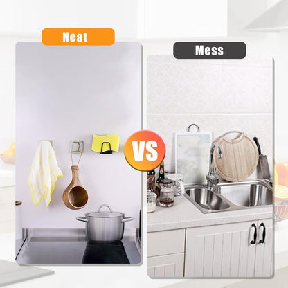 2-Pack Stainless Steel Sponge Holder for Kitchen Sink - Rustproof Brushed SUS304 Sponge Caddy Organizer, Wall/Surface Mount, Drainage Design, Clutter-Free Storage7