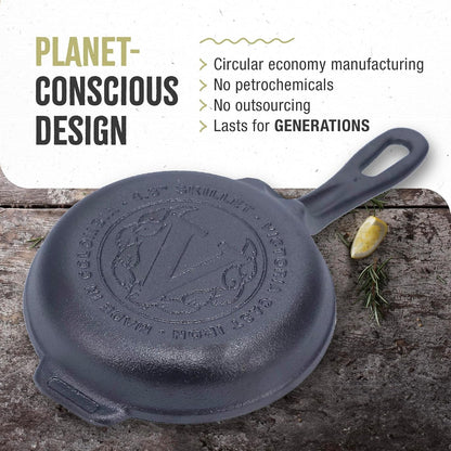 4-Inch Cast Iron Skillet, Pre-Seasoned Cast Iron Frying Pan with Long Handle, Made in Colombia | Pan with Long Handle, Made in Colombia5