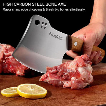 Meat Bone Cleaver Knife for Meat Cutting, Handmade Heavy Duty Butcher Axes, Hand Forged Full Tang Chopper for Home Kitchen Outdoor BBQ Camping Birthday Christmas Mother Father Gifts Idea Men2