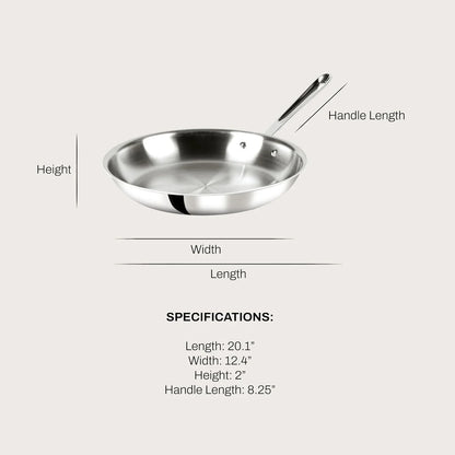 All-Clad D3 Stainless Steel 12" Fry Pan, Made in the USA | the Original Bonded Professional Cookware, Large Frying Pan, Induction Compatible, Oven Safe up to 600F2
