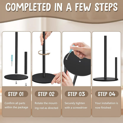 Black Paper Towel Holder, Countertop Paper Towel Holder with Weighted Base7