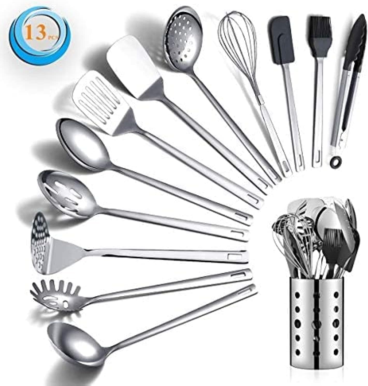 stainless-steel-cooking-utensils-set-13-pieces-kitchen-utensils-set-kitchen-tools-set-with-utensil-holder-non-stick-and-heat-resistant-dishwasher-safe-easy-to-clean-13-packs