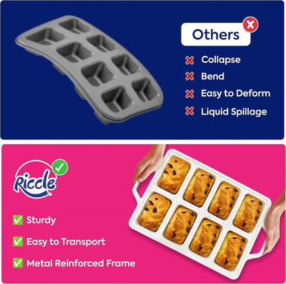 Silicone Mini Loaf Pans – 2 Pack, 8 Cavity Silicone Molds for Baking, Non-Stick Silicone Baking Pan7