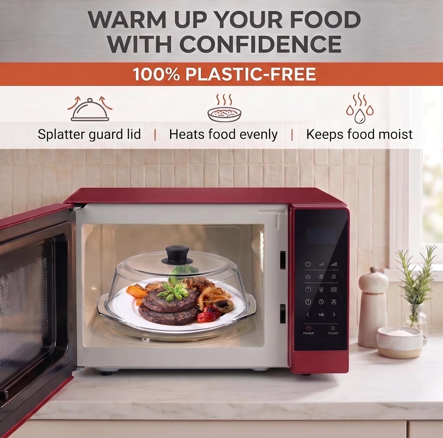 microwave-tall-glass-plate-cover-splatter-guard-lid-with-easy-grip-silicone-handle-knob-100-food-grade-bpa-free-and-dishwasher-safe-10-inch-black
