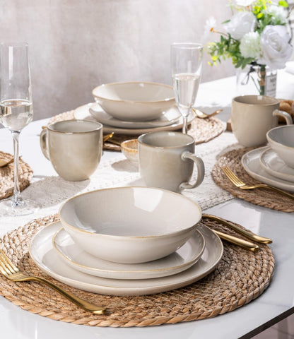 Ceramic Dinnerware Sets for 8, 24Pcs Plates and Bowls Sets Dishes5